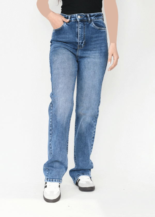 شلوار راسته جین آبی تیره - Image 6