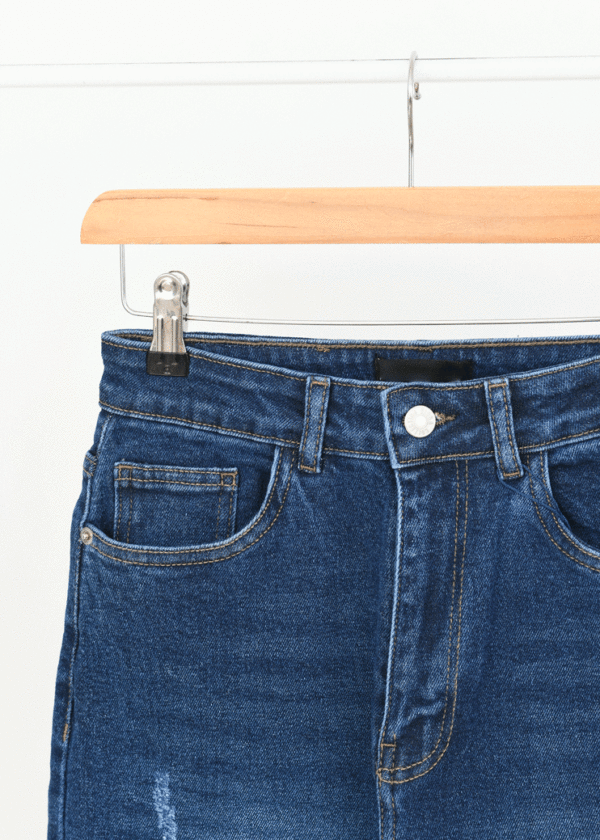 شلوار راسته جین سرمه ای - Image 7