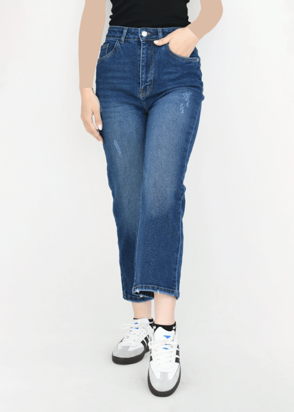 شلوار راسته جین سرمه ای - Image 2