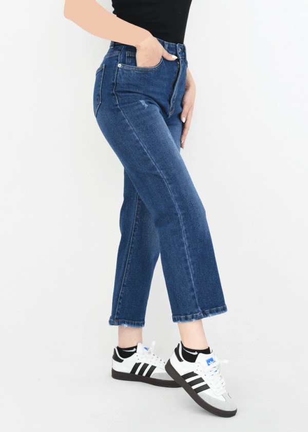 شلوار راسته جین سرمه ای - Image 4