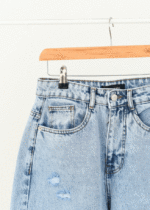 شلوار جین بگ کوتاه آبی - Image 7