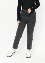 شلوار جین مام فیت ذغالی - Image 5