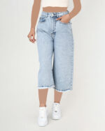 شلوار جین بگ کوتاه آبی روشن - Image 4