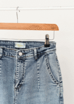 شلوار جین مام فیت زاپدار آبی متوسط - Image 7