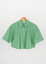 شومیز لینن کراپ اچ اند ام سبز