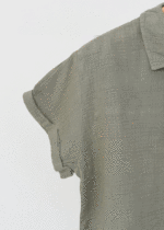 شومیز موسلین یشمی آستین کوتاه - Image 2