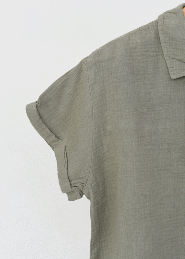 شومیز موسلین یشمی آستین کوتاه - Image 2