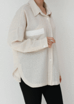 شومیز حصیری کرم - Image 5