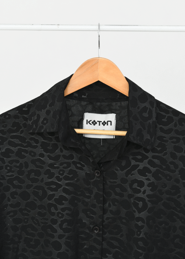 شومیز پلنگی مشکی - Image 3