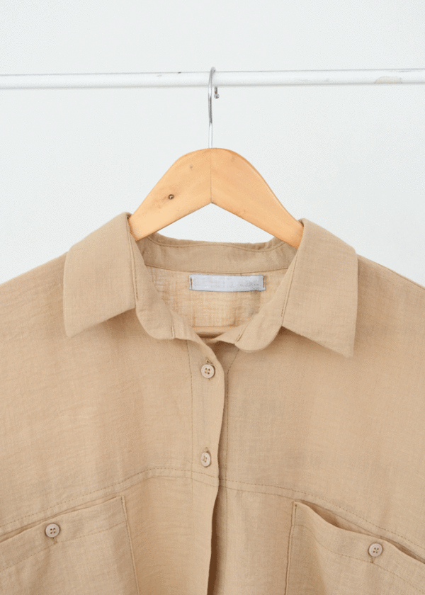 شومیز جلوجیب کرم - Image 4