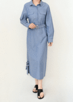 پیراهن جین کمربند دار - Image 5