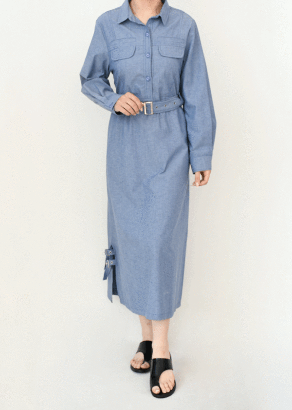 پیراهن جین کمربند دار - Image 5