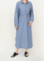 پیراهن جین کمربند دار - Image 4