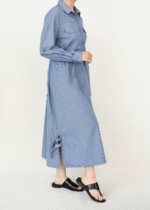 پیراهن جین کمربند دار - Image 2