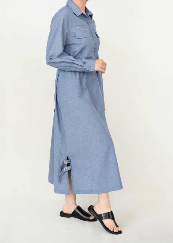 پیراهن جین کمربند دار - Image 2