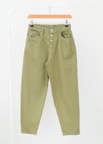 شلوار مام فیت پشت کش سبز