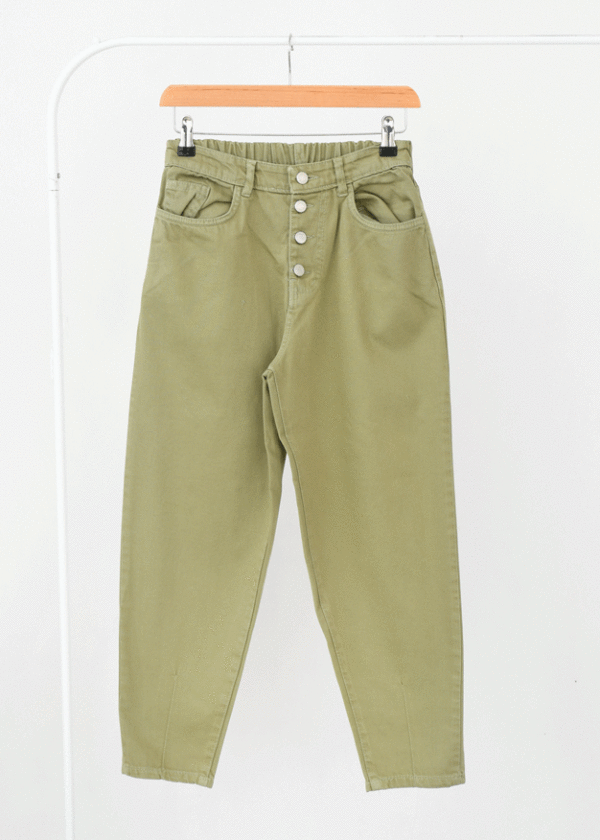 DSC_1143 شلوار مام فیت پشت کش سبز - Image 1