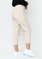 شلوار مام فیت پشت کش کرم - Image 5