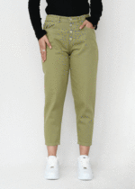 شلوار مام فیت پشت کش سبز - Image 2