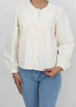 شومیز دور یقه دانتل - Image 6