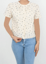 شومیز گل گلی و اسکرانچی - Image 8