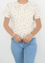 شومیز گل گلی و اسکرانچی - Image 9