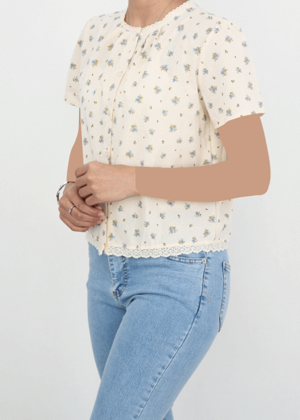 شومیز گل گلی و اسکرانچی - Image 10