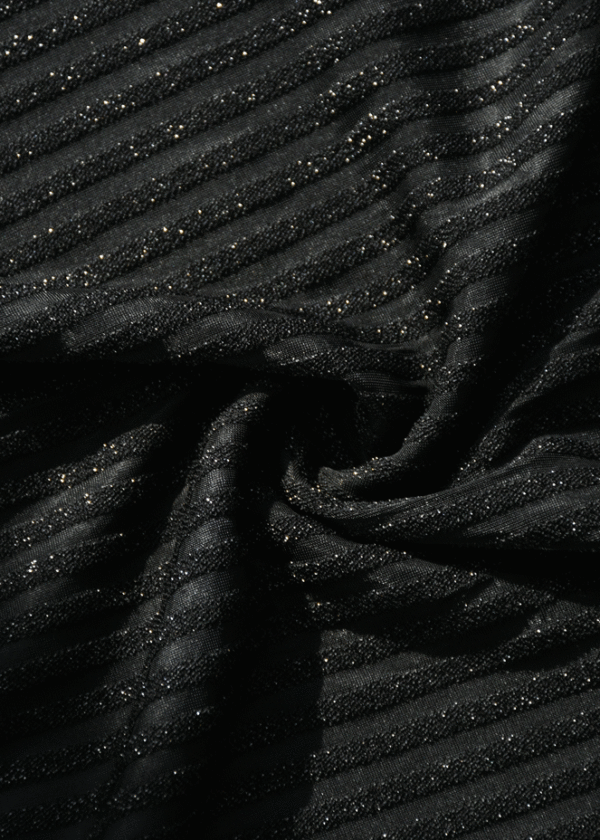 تاپ راه راه لمه بندی مشکی - Image 2