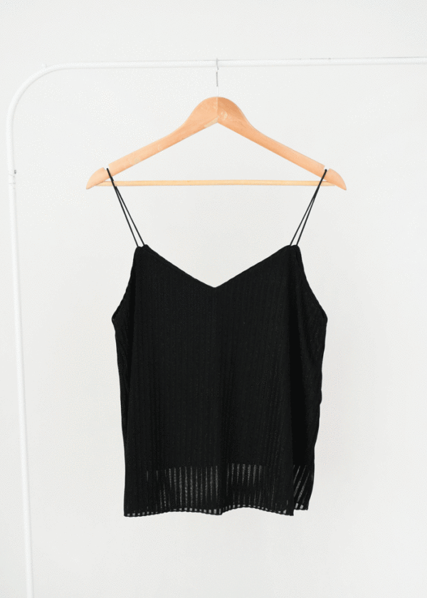 تاپ-بندی-شاین--(2) تاپ راه راه لمه بندی مشکی - Image 1