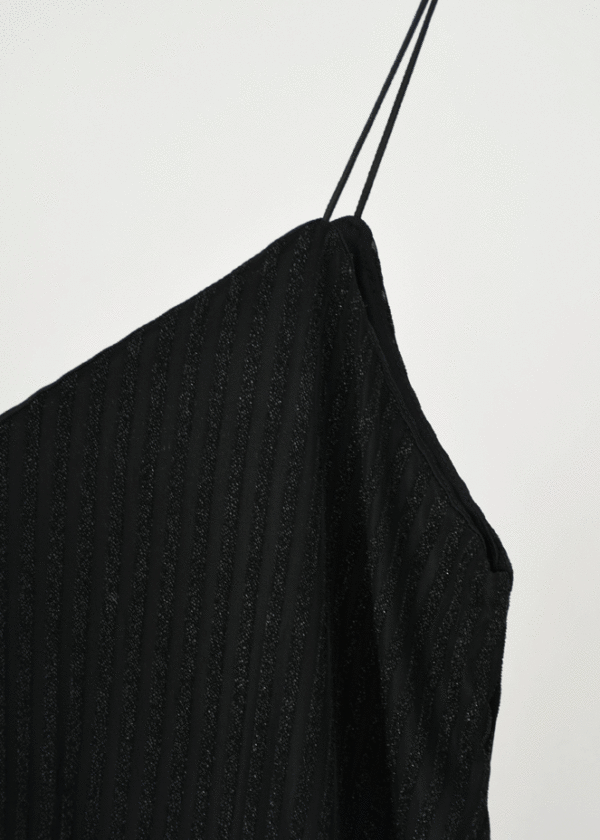 تاپ راه راه لمه بندی مشکی - Image 3