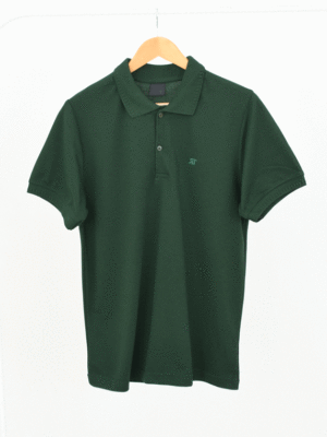 تیشرت جودون یقه دار مردانه یشمی تیره