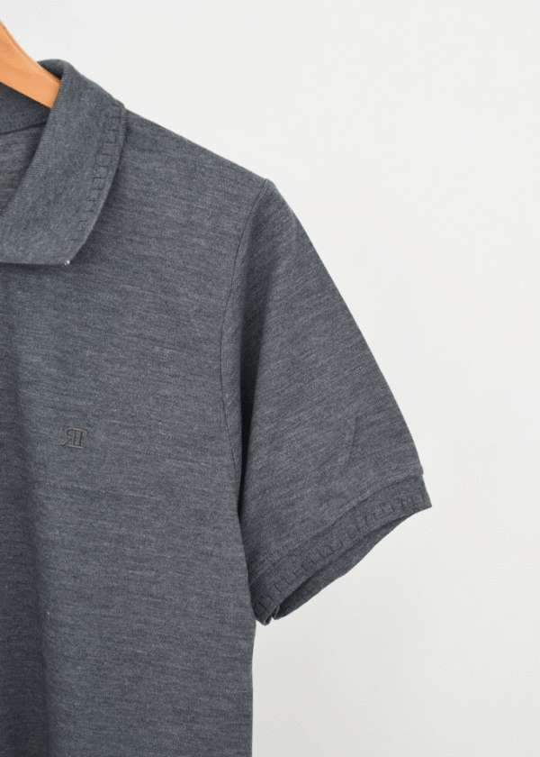 تیشرت جودون یقه دار مردانه طوسی - Image 3