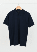 تیشرت جودون یقه دار مردانه سرمه ای