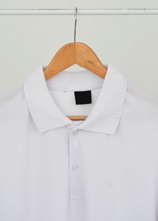 تیشرت جودون یقه دار مردانه سفید - Image 2