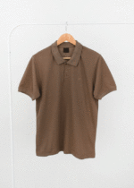 تیشرت جودون یقه دار مردانه قهوه ای