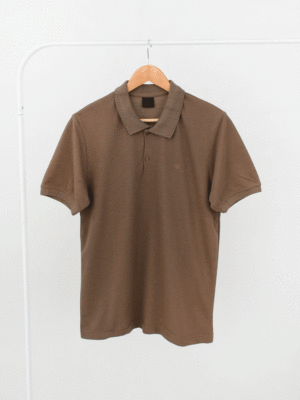 تیشرت جودون یقه دار مردانه قهوه ای