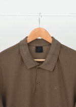 تیشرت جودون یقه دار مردانه قهوه ای - Image 2