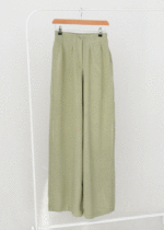 شلوار لینن بگ منگو سبز روشن