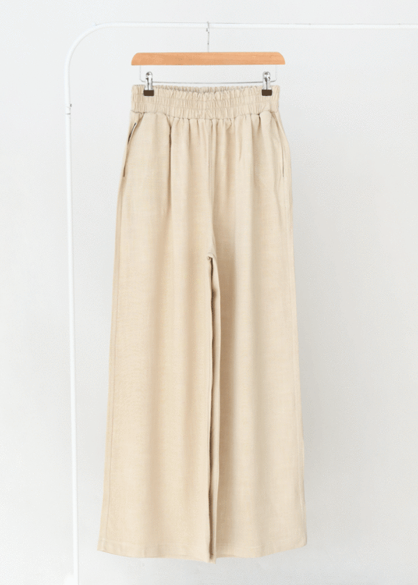 شلوار-پارتاوا--(5) شلوار لینن بگ اسلپ کرم - Image 1