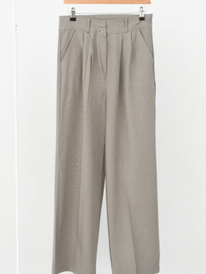 شلوار واید پارچه ای خاکی