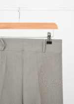 شلوار واید پارچه ای خاکی - Image 3