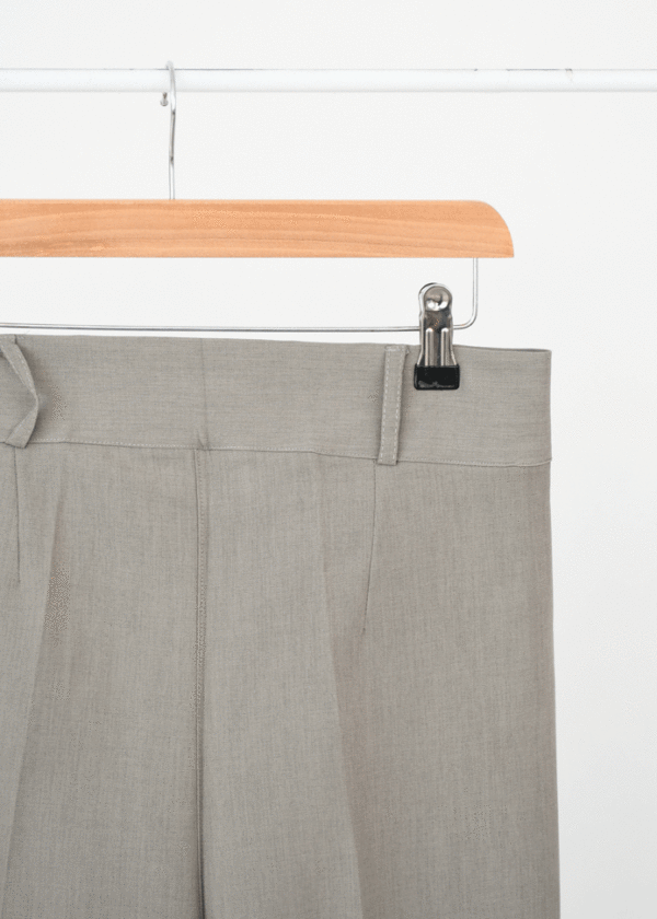 شلوار واید پارچه ای خاکی - Image 3