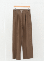 شلوار واید پارچه ای قهوه ای