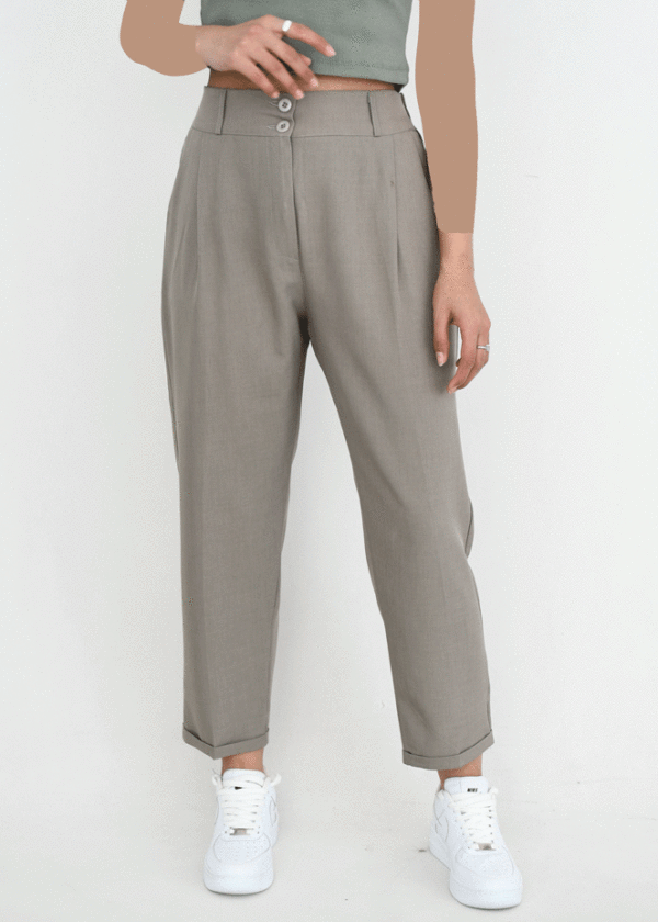 شلوار بزایاق پاکتی خاکی - Image 2