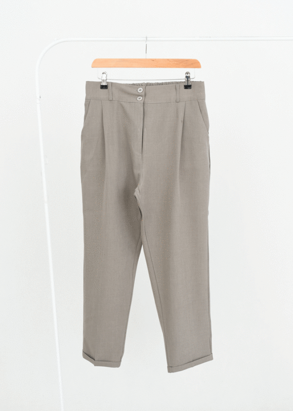 شلوار-پایین-پاکتی--(2) شلوار بزایاق پاکتی خاکی - Image 1