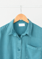 شومیز کتان آستین بلند تک جیب کله غازی - Image 4