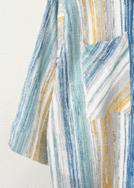 شومیز راه راه رنگی آستین سه ربع - Image 3