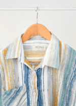 شومیز راه راه رنگی آستین سه ربع - Image 4