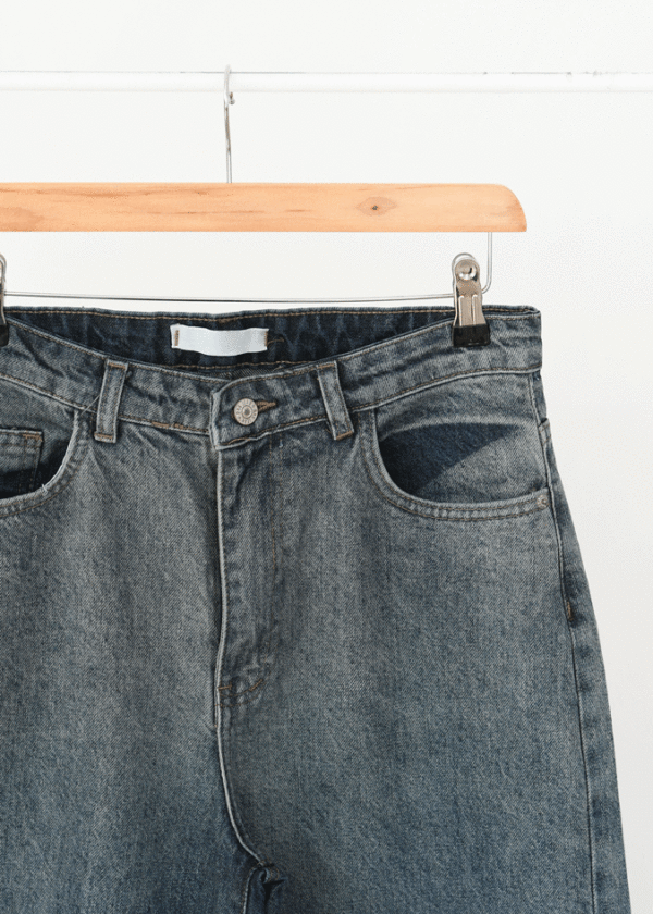 شلوار فول بگ جین آبی تیره - Image 6