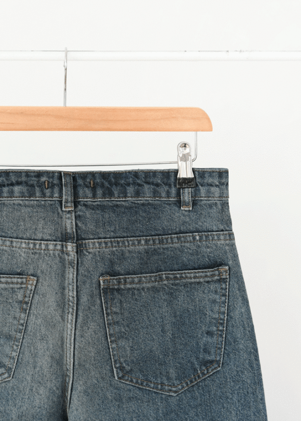 شلوار فول بگ جین آبی تیره - Image 7